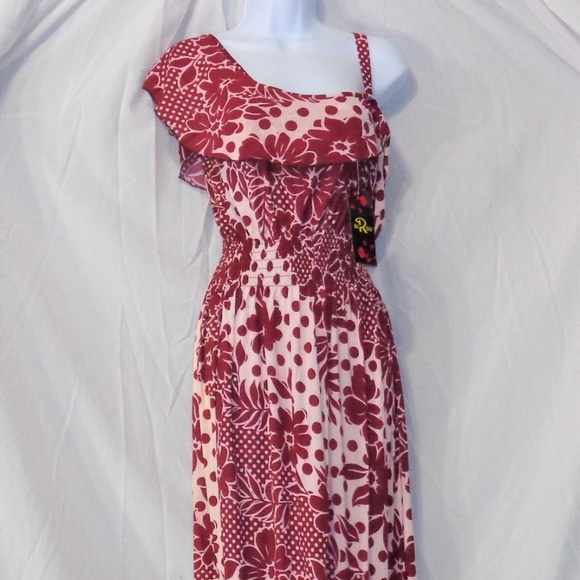 Dresses & Skirts - HAWAII RED FLORAL PRINT FULL LENGTH SUNDRESS 2XL